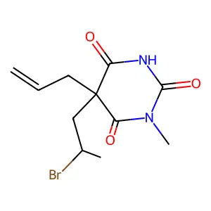 Barbituric acid, 5-allyl-5-(2-bromopropyl)-1-methyl- structure