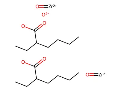 Bis(2-ethylhexanoato-O)-mu-oxodioxodizirconium structure