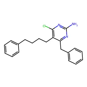4-Benzyl-6-chloro-5-(4-phenylbutyl)pyrimidin-2-amine structure