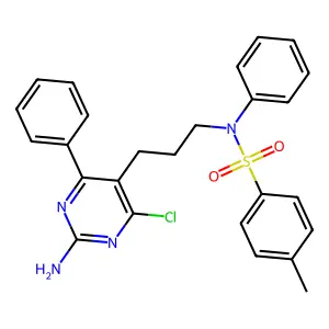 N-[3-(2-amino-4-chloro-6-phenylpyrimidin-5-yl)propyl]-4-methyl-N-phenylbenzenesulfonamide structure