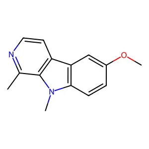 6-methoxy-1,9-dimethyl-9H-pyrido[3,4-b]indole structure