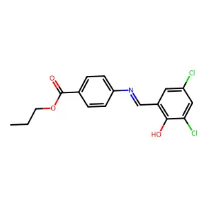 Propyl 4-[(3,5-dichloro-2-hydroxybenzylidene)amino]benzoate structure