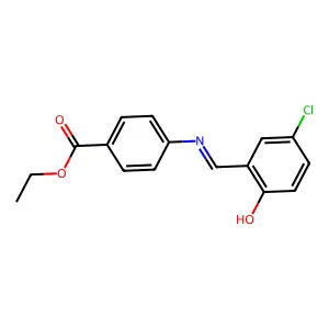 ethyl 4-{[(1E)-(5-chloro-2-hydroxyphenyl)methylene]amino}benzoate structure