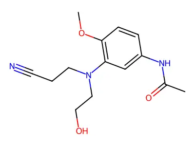 3-(N-Cyanoethyl-N-hydroxyethyl)amino-4-methoxy-acetanilide structure