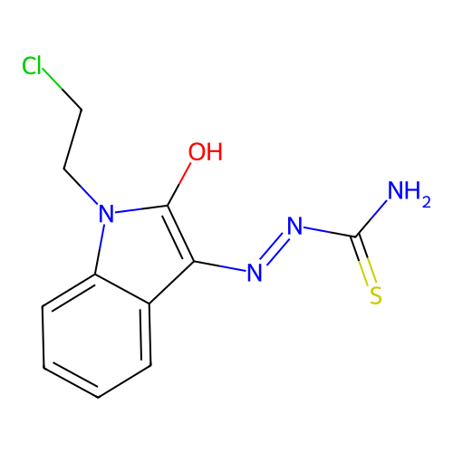[[1-(2-Chloroethyl)-2-oxo-3-indolylidene]amino]thiourea structure