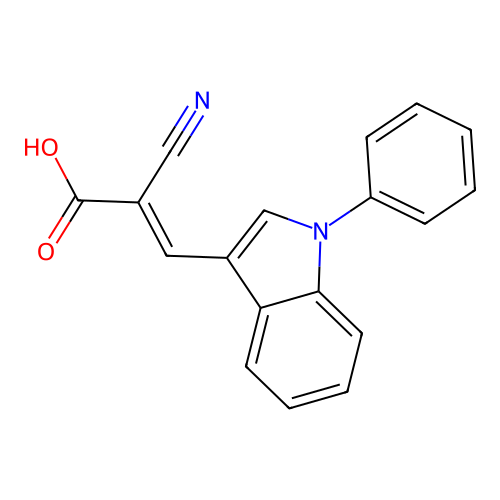 2-Cyano-3-(1-phenylindol-3-yl)acrylate structure