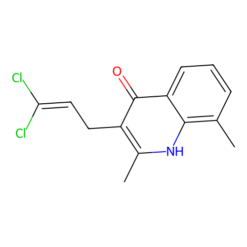 3-(3,3-Dichloroprop-2-en-1-yl)-2,8-dimethylquinolin-4-ol structure