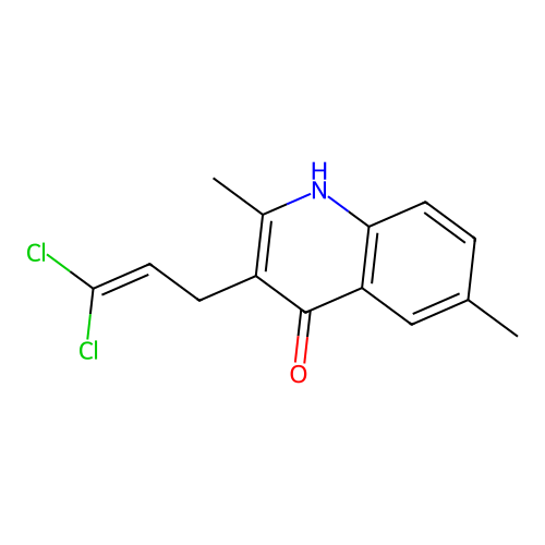3-(3,3-Dichloroprop-2-en-1-yl)-2,6-dimethylquinolin-4-ol structure