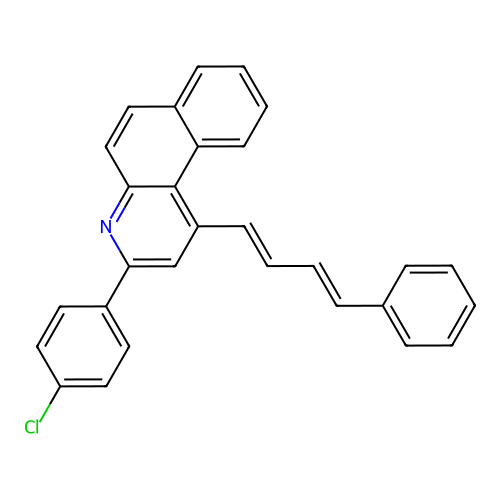 3-(4-Chlorophenyl)-1-(4-phenyl-1,3-butadienyl)benzo[f]quinoline structure