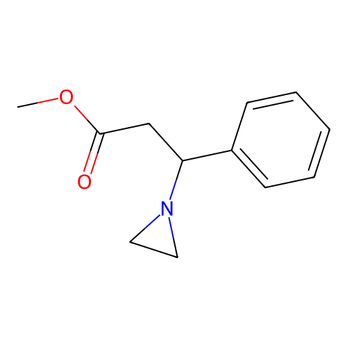 Methyl 3-(aziridin-1-yl)-3-phenylpropanoate structure