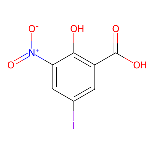 5-碘-3-硝基水杨酸 structure