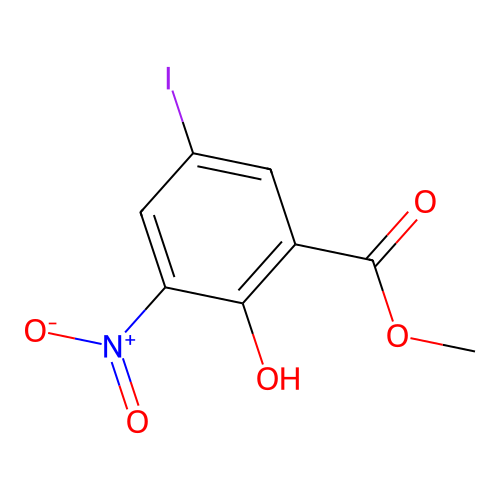 Salicylic acid, 5-iodo-3-nitro-, methyl ester structure