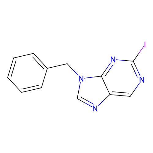 9-Benzyl-2-iodo-purine structure