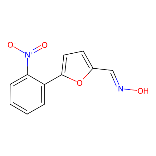 N-[[5-(2-nitrophenyl)furan-2-yl]methylidene]hydroxylamine structure