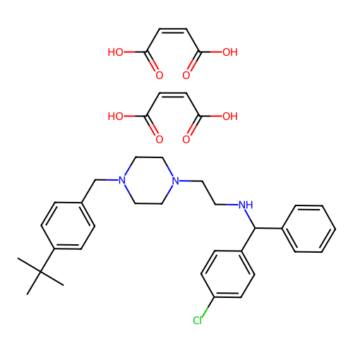 1-(p-tert-Butylbenzyl)-4-(2-(alpha-(p-chlorophenyl)benzylamino)ethyl)piperazine dimaleate structure