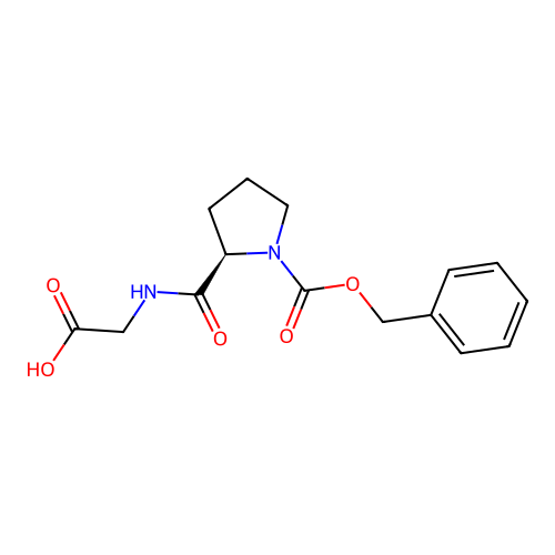 2-{[(2R)-1-[(benzyloxy)carbonyl]pyrrolidin-2-yl]formamido}acetic acid structure