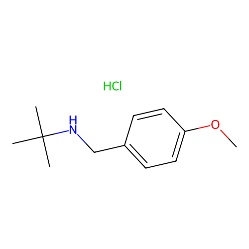 N-[(4-methoxyphenyl)methyl]-2-methylpropan-2-amine;hydrochloride structure