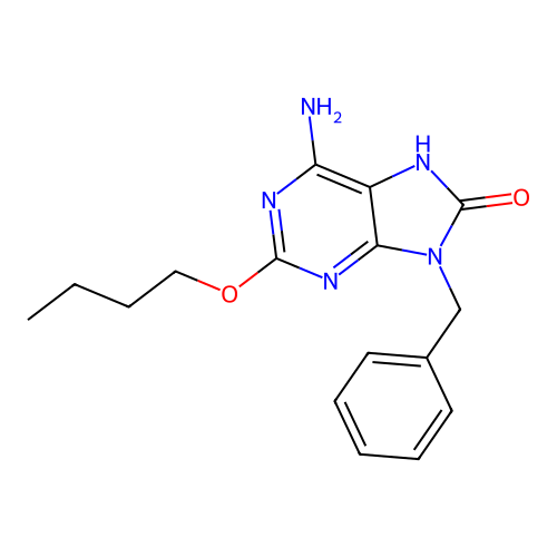 9-Benzyl-2-butoxy-8-hydroxyadenine structure