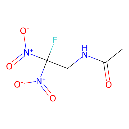 N-(2-fluoro-2,2-dinitroethyl)acetamide structure