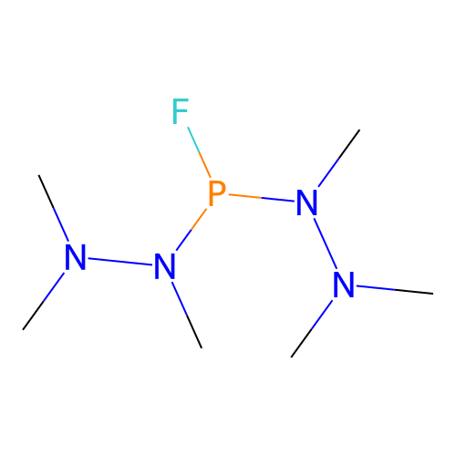 Phosphorofluoridous dihydrazide, hexamethyl- structure