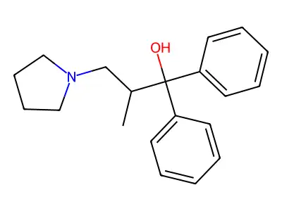 2-Methyl-1,1-diphenyl-3-(1-pyrrolidyl)-1-propanol structure