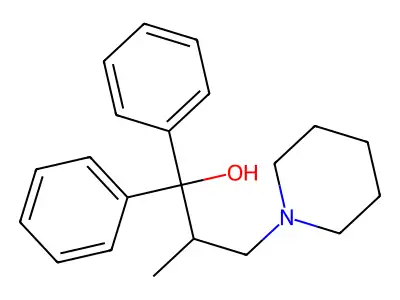 2-Methyl-1,1-diphenyl-3-(1-piperidinyl)-1-propanol structure