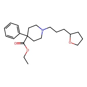 4-Phenyl-1-(3-(tetrahydro-2-furyl)propyl)isonipecotic acid ethyl ester structure