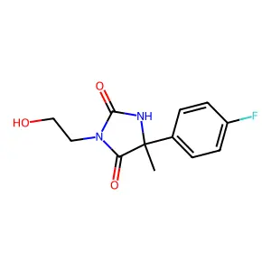 5-(4-Fluorophenyl)-3-(2-hydroxyethyl)-5-methyl-2,4-imidazolidinedione structure