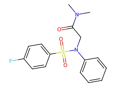 2-{[(4-fluorophenyl)sulfonyl]anilino}-N,N-dimethylacetamide structure
