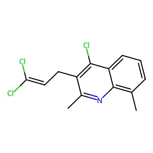 4-Chloro-3-(3,3-dichloroprop-2-en-1-yl)-2,8-dimethylquinoline structure