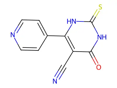 4-Hydroxy-6-(pyridin-4-yl)-2-sulfanylpyrimidine-5-carbonitrile structure