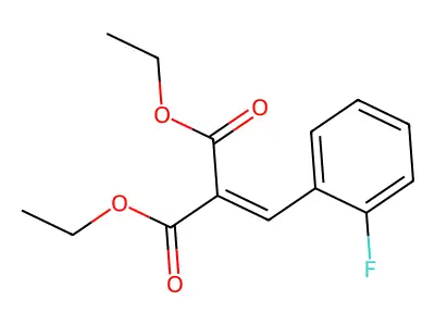 Diethylmalonate,2-F benzal structure
