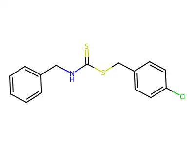 Carbamic acid, benzyldithio-, p-chlorobenzyl ester structure