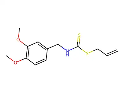 Carbamic acid, dithioveratryl-, allyl ester structure