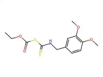Carbonic acid, thio-, anhydrosulfide with dithioveratrylcarbamic acid, ethyl ester structure