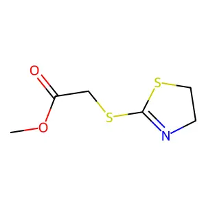 Methyl 2-[2-thiazolin-2-ylthio]acetate structure