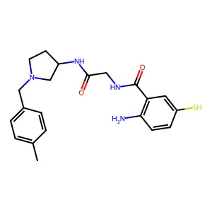 (R)-2-Amino-5-mercapto-N-(2-((1-(4-methylbenzyl)pyrrolidin-3-yl)amino)-2-oxoethyl)benzamide structure
