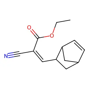 Ethyl 3-(bicyclo(2.2.1)hept-5-en-2-yl)-2-cyanoacrylate structure