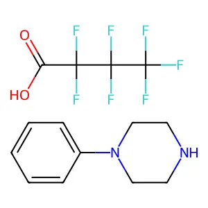 Heptafluorobutanoic acid-1-phenylpiperazine(1:1) structure