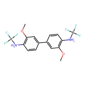 trifluoro-[[2-methoxy-4-[3-methoxy-4-(trifluoroboranuidylazaniumyl)phenyl]phenyl]azaniumyl]boranuide structure