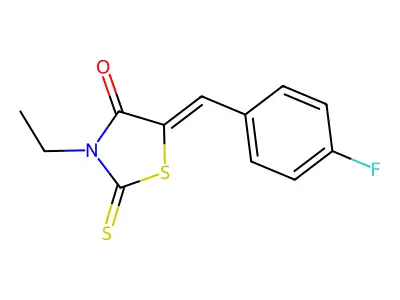 3-Ethyl-5-[(4-fluorophenyl)methylidene]-2-sulfanylidene-1,3-thiazolidin-4-one structure