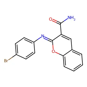 (2Z)-2-[(4-bromophenyl)imino]-2H-chromene-3-carboxamide structure