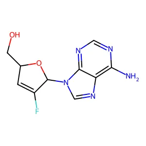 9-(2,3-Dideoxy-2-fluoro-beta-D-glycero-pent-2-eno-furanosyl)adenine structure