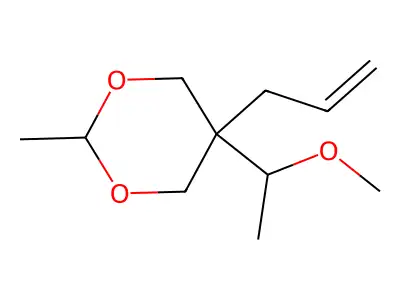 5-(1-Methoxyethyl)-2-methyl-5-(prop-2-en-1-yl)-1,3-dioxane structure