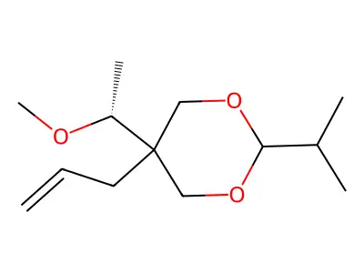 5-(1-Methoxyethyl)-2-(propan-2-yl)-5-(prop-2-en-1-yl)-1,3-dioxane structure