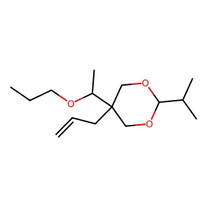 2-(Propan-2-yl)-5-(prop-2-en-1-yl)-5-(1-propoxyethyl)-1,3-dioxane structure