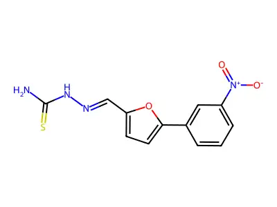 [(E)-[5-(3-nitrophenyl)furan-2-yl]methylideneamino]thiourea structure