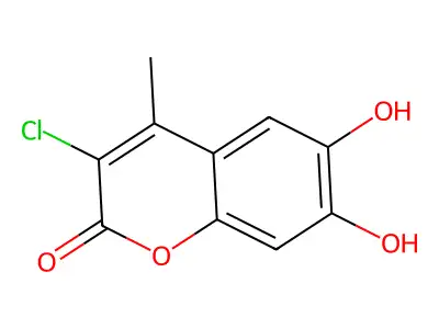 3-chloro-6,7-dihydroxy-4-methyl-2H-chromen-2-one structure