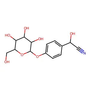 p-Glucosyloxymandelonitrile structure
