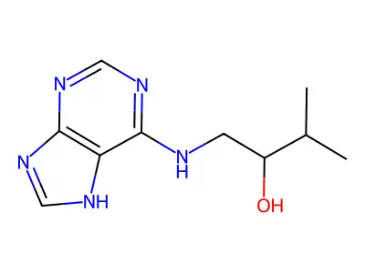 3-methyl-1-(7H-purin-6-ylamino)butan-2-ol structure